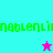 A static digital image with a split background of cyan, purple, and magenta sections containing green text and two pixelated stars.