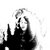 Pixelated grayscale image of a figure with raised arms against a white background, showing partial facial features and dark clothing.