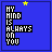 A 4x4 grid of animated frames showing a blue background with black text "MY MIND IS ALWAYS ON YOU" and yellow stars moving across the screen in different positions per frame.