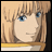 Pixelated anime-style buddy icon featuring a character with blonde hair and blue eyes on the left, next to "Anime IM" text in white pixel font on black background with smaller "COM" text below it.