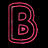 Two side-by-side animated frames of a pink neon-style letter B icon with a star element on the right frame, displayed against black background in contact sheet format.