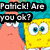 Spongebob Squarepants and Patrick Star characters with text overlays, Spongebob has worried expression, Patrick looks concerned.