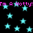 Black background with cyan stars and pink text repeating "I'm A Hotty!" in pixelated font.
