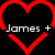 Six red heart outlines on black background with white text reading James + Michael + Hans + Matthew + Ricky = BFF's