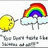 Animated pixel art shows a yellow sun character with arms and legs standing next to a rainbow over clouds, with text below reading "You Don't Look Like A Human At All!".