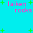 Pixelated cyan background with scattered green plus signs and repeated pink text "laiken rocks" in four quadrants.
