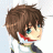Pixelated anime-style character icon with brown hair, red collar detail, and light blue background.