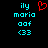 Pixelated cyan text and symbols on black background with red heart symbol above 'ily' in left