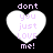 Four white heart-shaped icons with purple text "dont you just LOVE me!" on black background, two showing pixelated edges and two sharp.