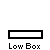 Pixelated character in red top and white head performs various trick movements on a gray background with black rectangles labeled 'Low Box' below.