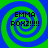 Four identical spiral patterns in green and blue with text "EMMA ROX!!!!!" overlaid on each, arranged in a