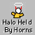 Pixelated icon shows a figure with white halo, red horns, yellow shirt holding an object against gray background.