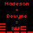Red pixelated text and symbols on black background, showing two side-by-side equations with 'Madeson' and 'Devyne' names and changing 'BFF' and 'BFFL' text elements.