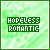 Animated green pixel art icon with 'HOPELESS ROMANTIC' text, showing progressive letter degradation from full to partial visibility across frames.