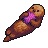 Pixel art of a brown otter lying on its back with a pink star-shaped object held against its chest, set against a solid light gray background.