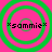 *sammie* text overlaid on four green concentric circles against a pink background; each circle set has distinct ring thicknesses and spacing.