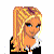 Pixelated cartoon-style animated icon featuring a schoolgirl character with blonde hair and beige uniform, displayed in a 2x2 contact sheet format showing multiple frames of the animation.