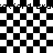 Black-and-white checkered pattern with overlays and pixelated edges, animated to shift positions across frames