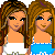 Pixel art contact sheet showing six frames of an animated buddy icon featuring cartoon girls and clothing, with text reading 'best friendsforever' below the images.