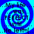 Blue and cyan spiral background with pixelated text reading 'My life was PERFECT until He left=' in four repeated