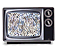 Two side-by-side retro television sets with static-filled screens and identical control knobs on the right.