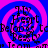 Pixelated text and spirals in blue and pink hues with repeated 'My Heart Belongs to Beasty' and 'Team' phrases on a