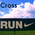 four showing a sky, grass, and text elements with 'Cross', 'Country', 'RUN' logos, and 'Impossible is nothing.' phrase