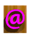 A sequence of nine views of a wooden block with a pink @ symbol or 'EMAIL ME' text, showing rotation and perspective changes.
