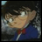 A 48x48 pixel buddy icon split into two sections: a character portrait on the left and text elements on the right, with visible dithering and low-resolution rendering typical of early IM icons.