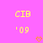 Pixelated yellow text 'CIB' and '09' on bright pink background with orange heart symbols.