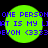 Four identical green circular icons with blue pixelated text reading 'ONE PERSON WHAT IS MY LMT IS MY LI EVON (3333EVON (3333' on black background.