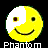 Two side-by-side pixelated smiley faces: left is half-white on black background, right is red with 'OH NO!' text and a burn mark.