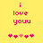 Yellow background with pink text 'i love youu' and five pixelated hearts below, two versions showing heart animation changes.