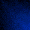Six blue-toned display a shifting abstract pattern with varying pixel density and gradient transitions