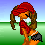 Pixel art contact sheet showing a female character in sports attire holding a baseball bat across four animation frames with text "BATTER UP" on the bottom right.