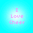 Four identical pixelated text icons on a blue gradient background with pink lettering reading 'I Love Cheer' in each quadrant.