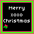 pixelated icons with black backgrounds, green and pink borders, displaying text like 'Merry xoxo Christmas' or '& & much ❤️ to my other I homie 2', some with small holly sprigs