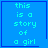 Blue background with cyan text reading 'this is a story of a girl' in four , each containing the same text