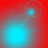 Four- showing cyan light effects on red background with circular and dotted motion trails