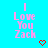 Pixelated text reads 'I Love You Zach' in pink on cyan background with red heart symbols below.