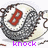 A circular gray and white icon with a red 'B' symbol, featuring purple text below that changes across frames.