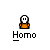 Pixelated character with blank face and orange shirt appears in with text labels and speech bubbles