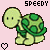 A contact sheet of 11 animated frames showing a pixelated green turtle character with a light green body and dark green shell spots, displayed on a pink background with small heart icons between frames.