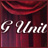 Static 48x48 pixel buddy icon featuring stylized white text "G Unit" on a dark red gradient background with draped fabric effect at the top.