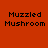 Four square display the text "Muzzled Mushroom" in black pixelated font against solid backgrounds of red, green, cyan, and olive