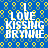 Blue background with yellow circular patterns and white text reading "I LOVE KISSING BRYNNE" in four identical quadrants.