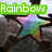 A star-shaped icon with rainbow gradient colors appears in a of four , with text overlays changing