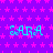 A static image with a purple background covered in pink stars, displaying the text 'SARA' repeated six times in cyan pixelated font.