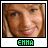 Pixelated portrait of a smiling person with blonde hair, green text reading 'EMMA' below, and animated green dots on a white background.