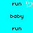 Pixelated text and a heart symbol on a cyan background, with text repeating in a